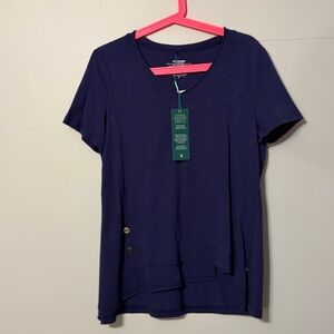 Women's Navy Blue Top Neon Buddha. 💯 cotton. Small NWT.